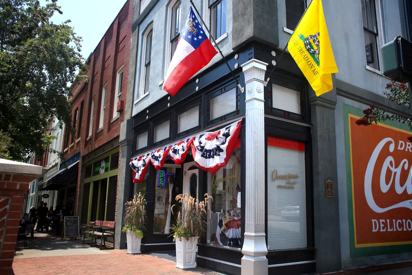 Downtown Gainesville square, about 5 minutes away